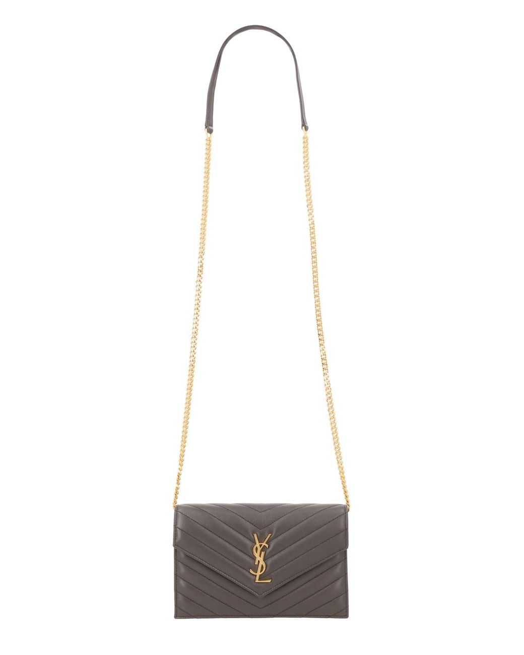 Saint Laurent White Portafoglio Con Catena "Envelope Cassandre"