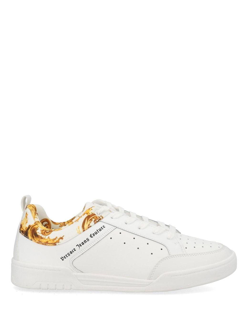 Versace Jeans Couture White Sneaker Con Logo E Motivo "Weave" for men