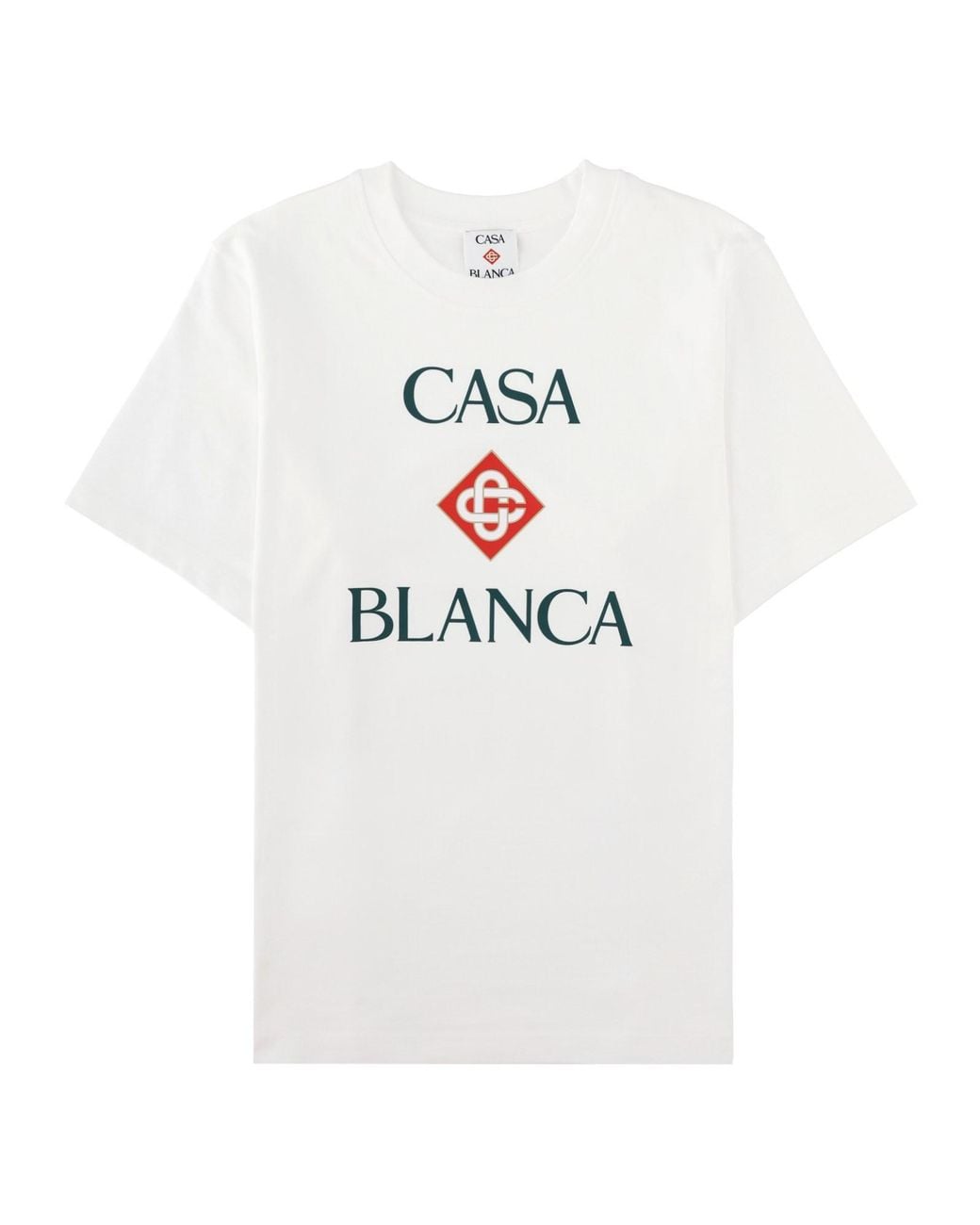 Casablanca White Bold Printed Logo Organic Cotton T-Shirt for men