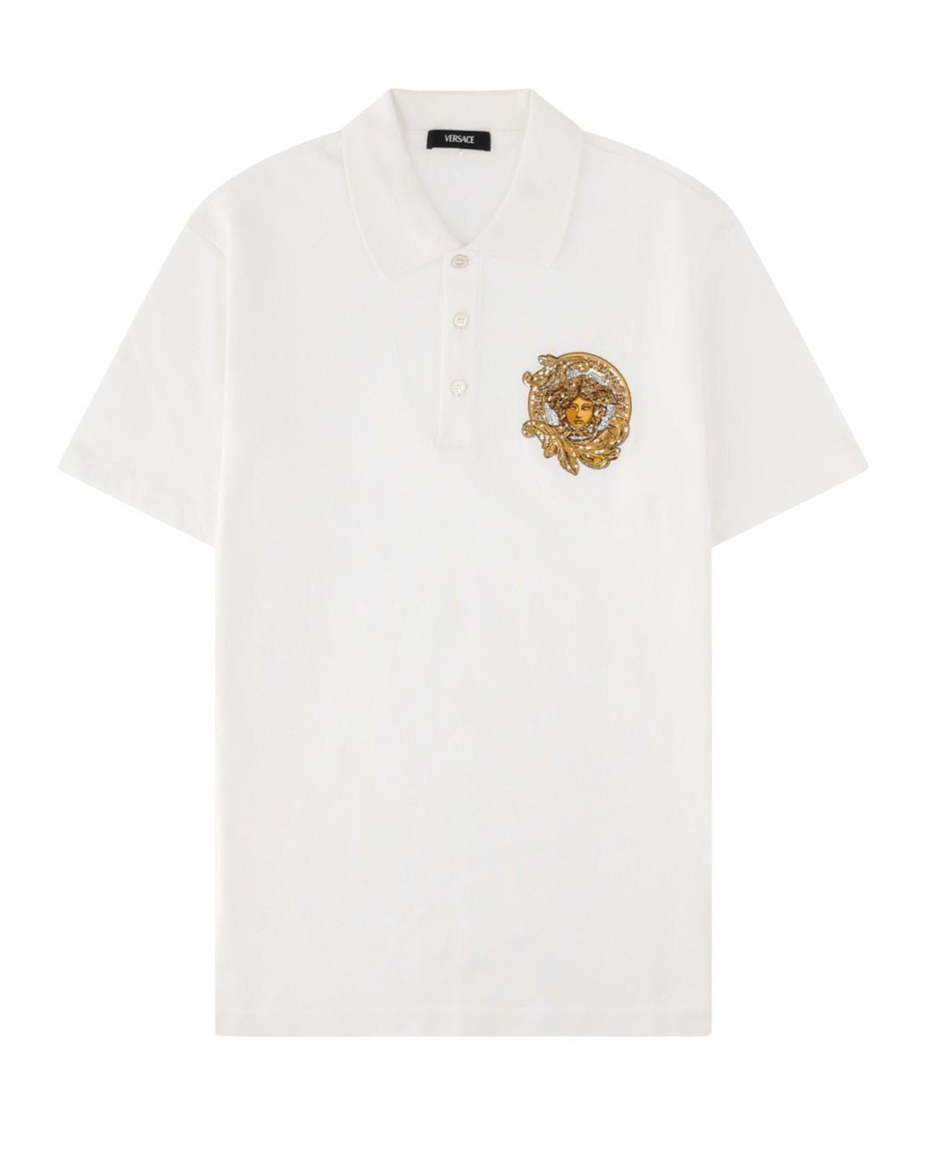 Versace White Polo Con Logo for men