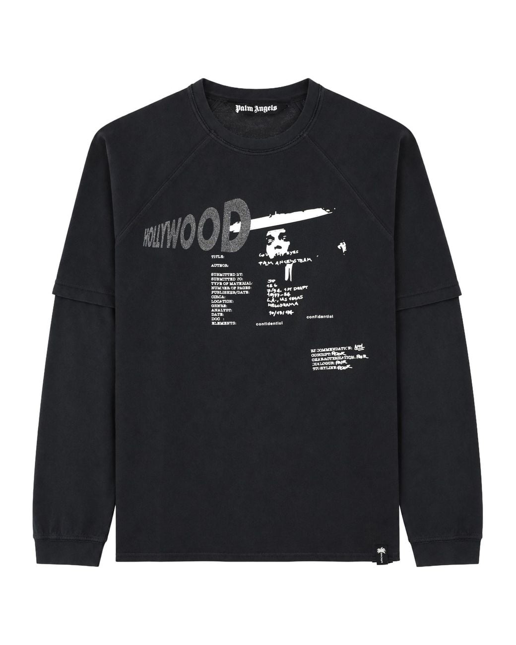 Palm Angels Black T-Shirt Con Stampa for men