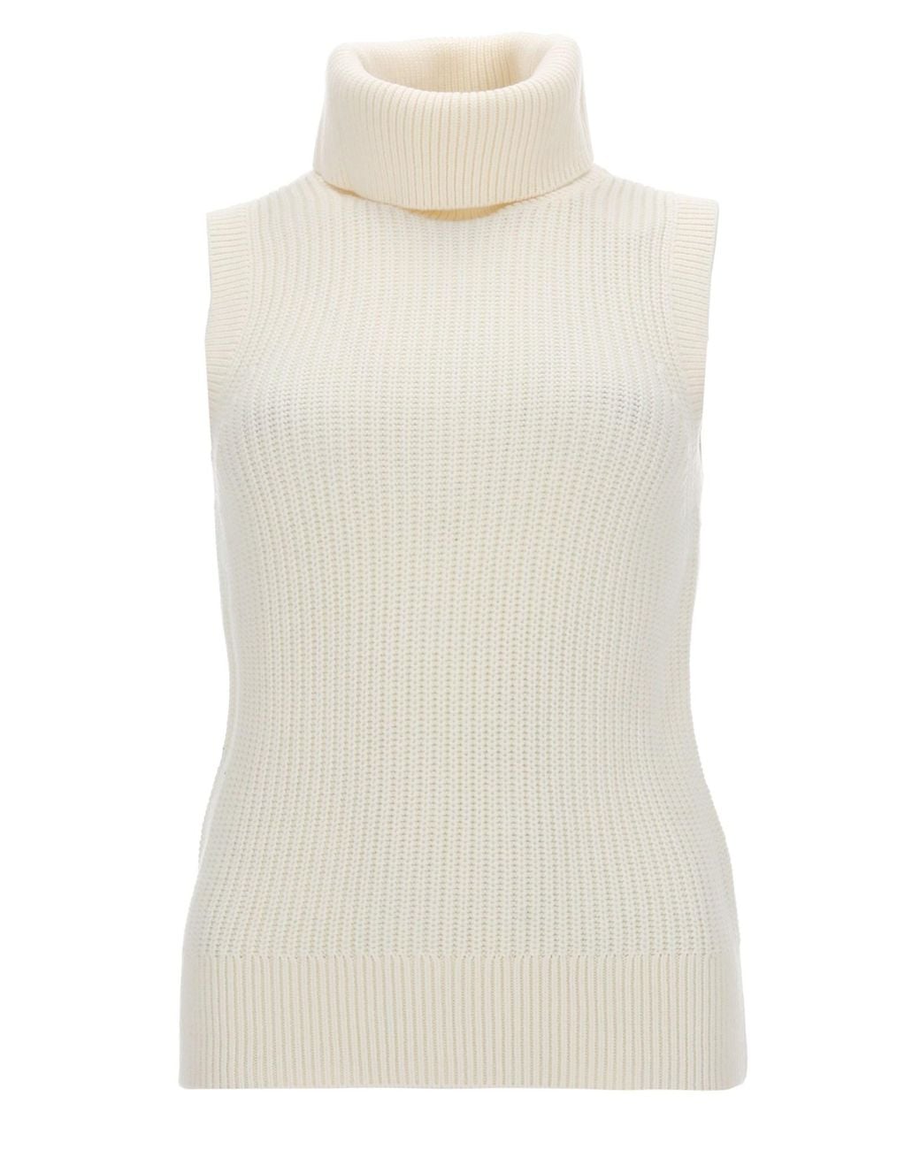 MICHAEL Michael Kors White Top Smanicato A Collo Alto