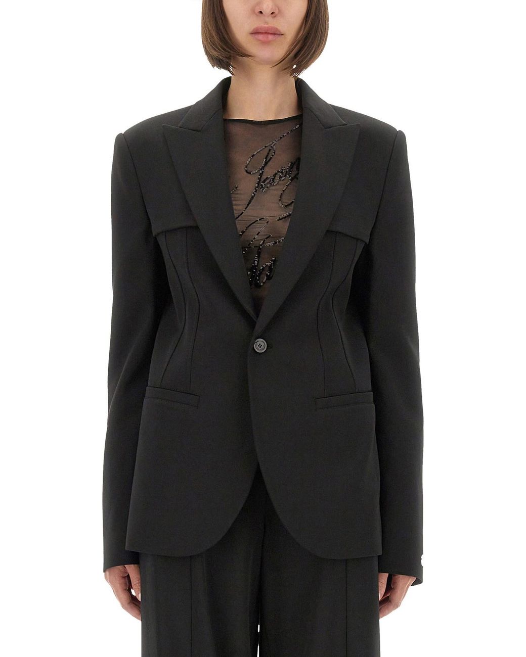 Jean Paul Gaultier Black Fitted Tailored Jacket
