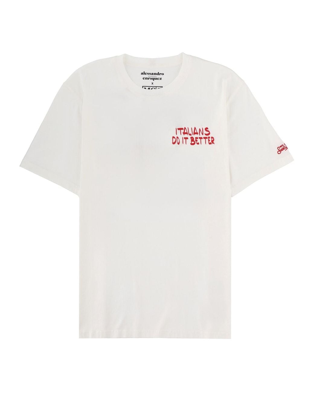 Mc2 Saint Barth White Graphic Cotton T-Shirt for men