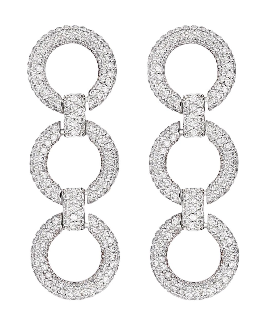 Self-Portrait Metallic Earrings With Crystals