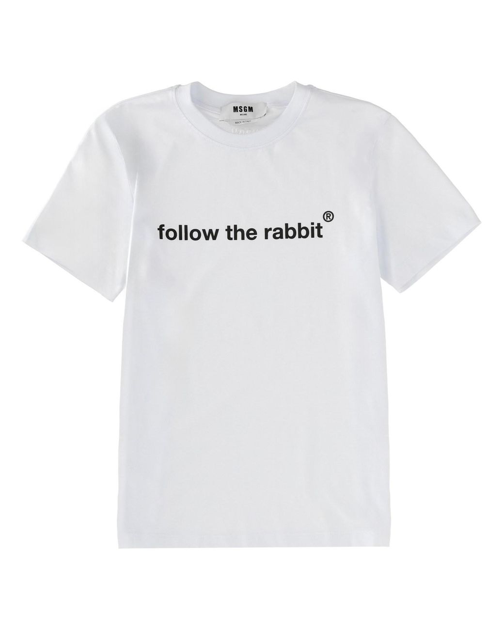 MSGM White Graphic Crew Neck T-Shirt