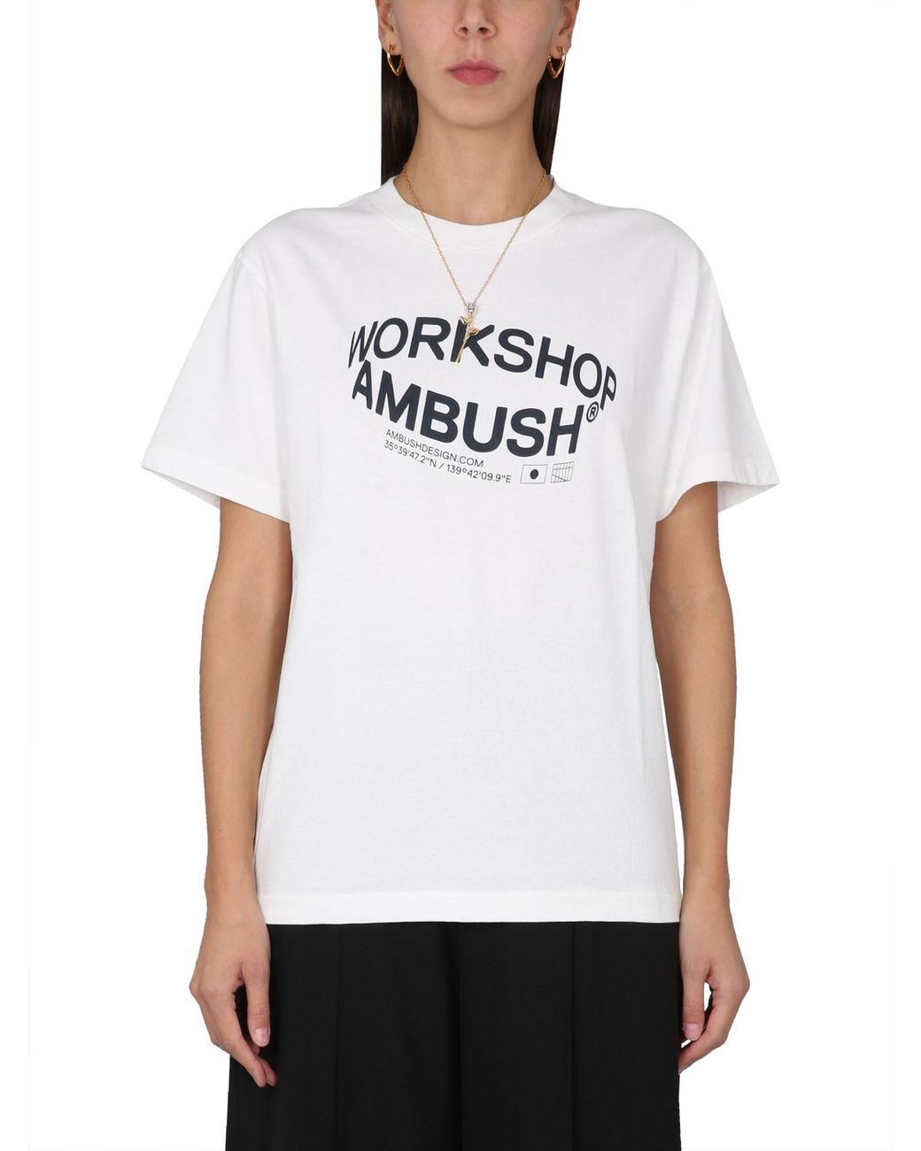 Ambush White Logo Cotton T-Shirt