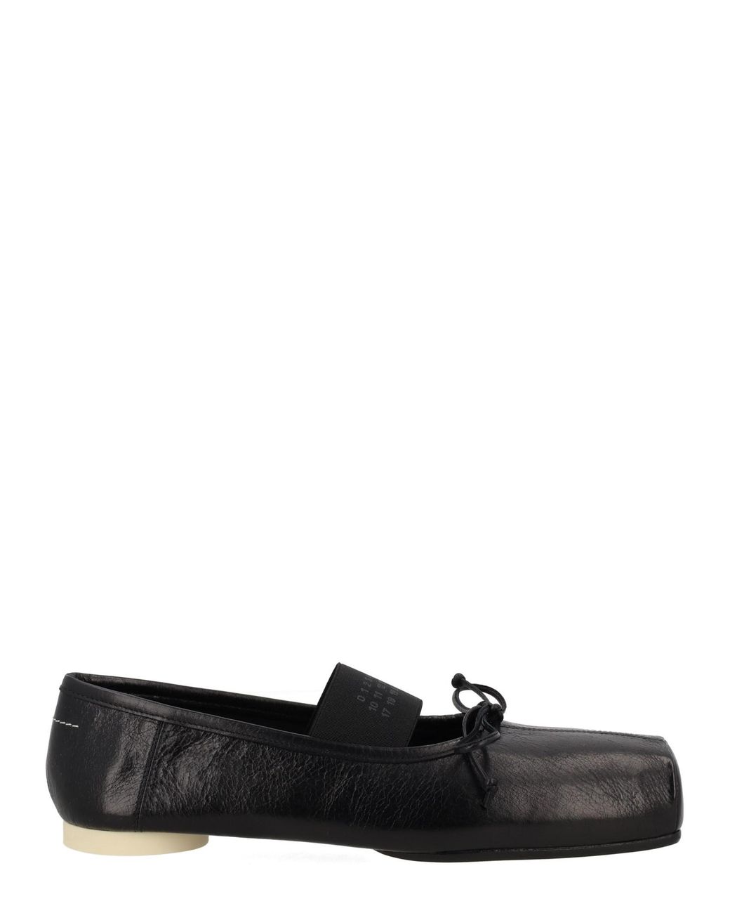 MM6 by Maison Margiela Black Ballerina "Numeric" A Punta Quadrata