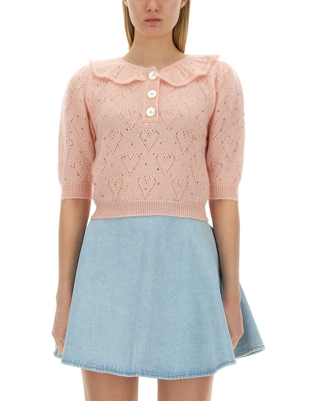Alessandra Rich Blue Hearts" Jersey