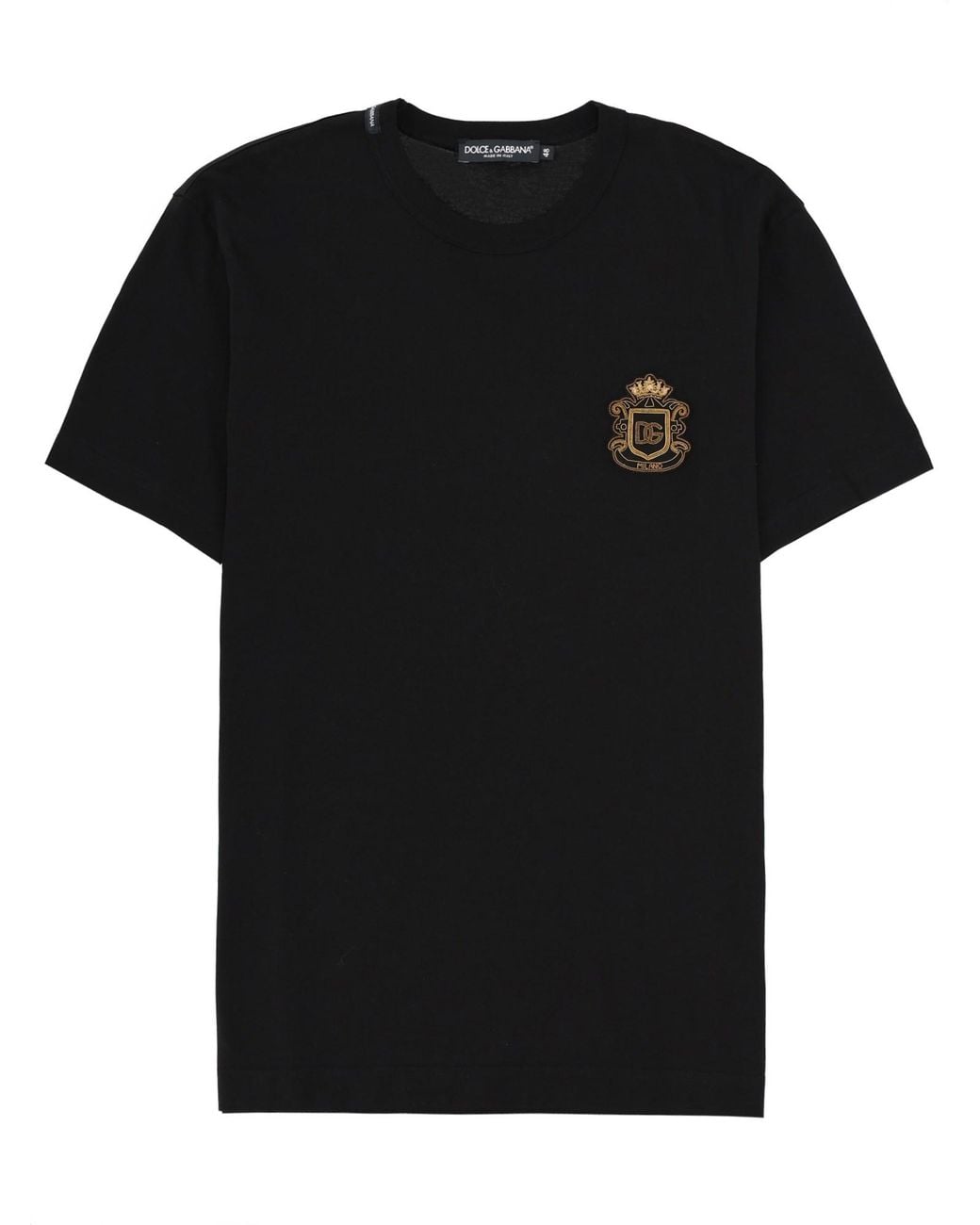Dolce & Gabbana Black T-Shirt With Heraldic Logo for men