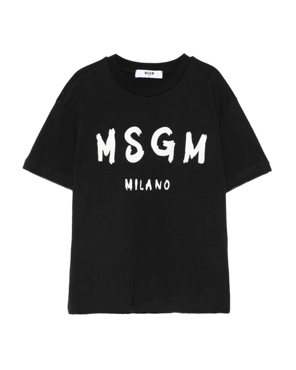 MSGM Black T-Shirt With Logo