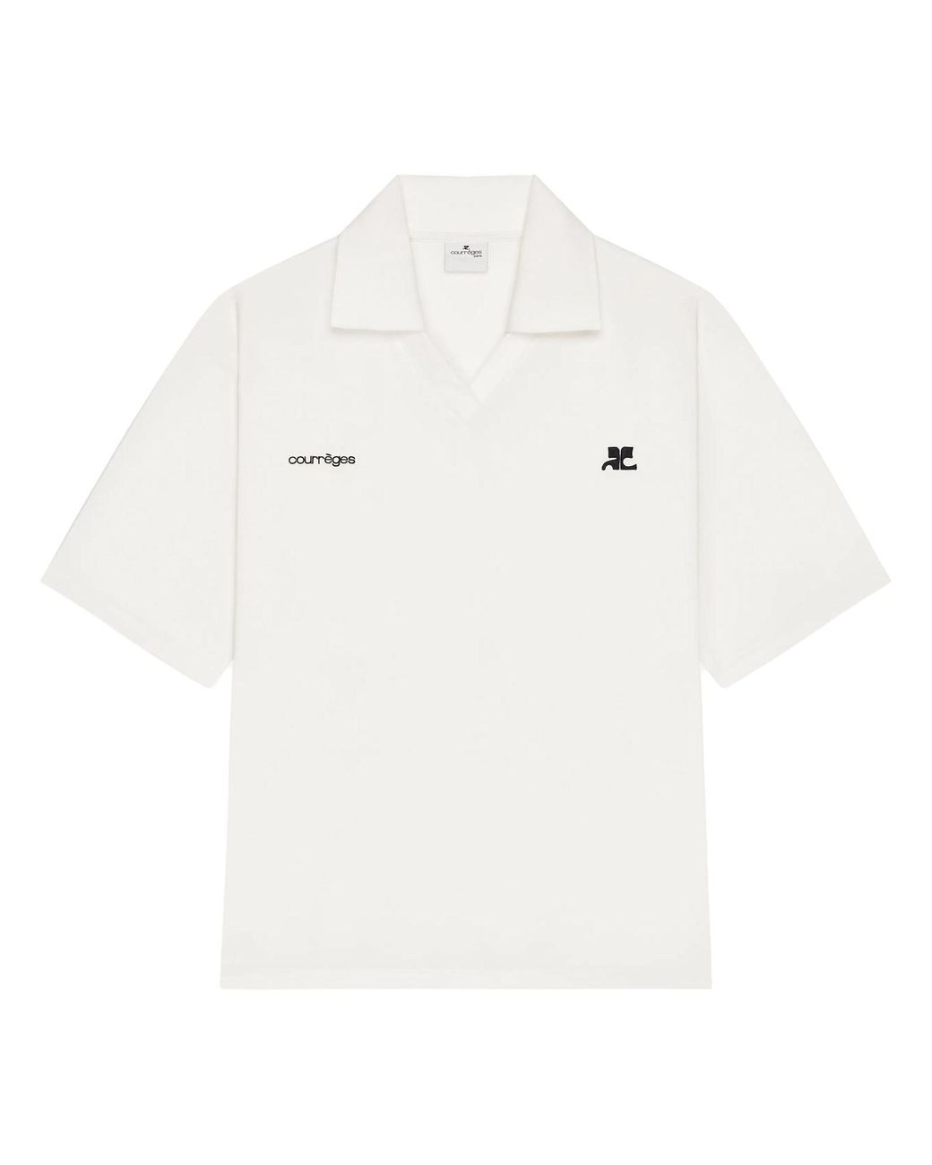 Courreges White Polo Shirt With Logo Polyester