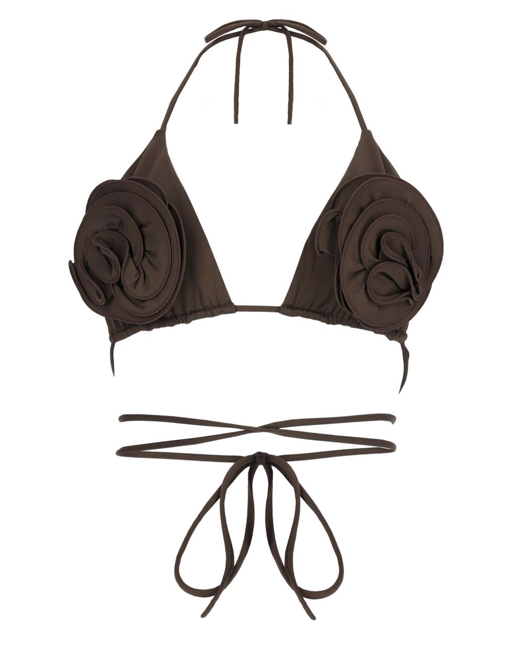 Magda Butrym Black Top Bikini Con Dettaglio Arricciato