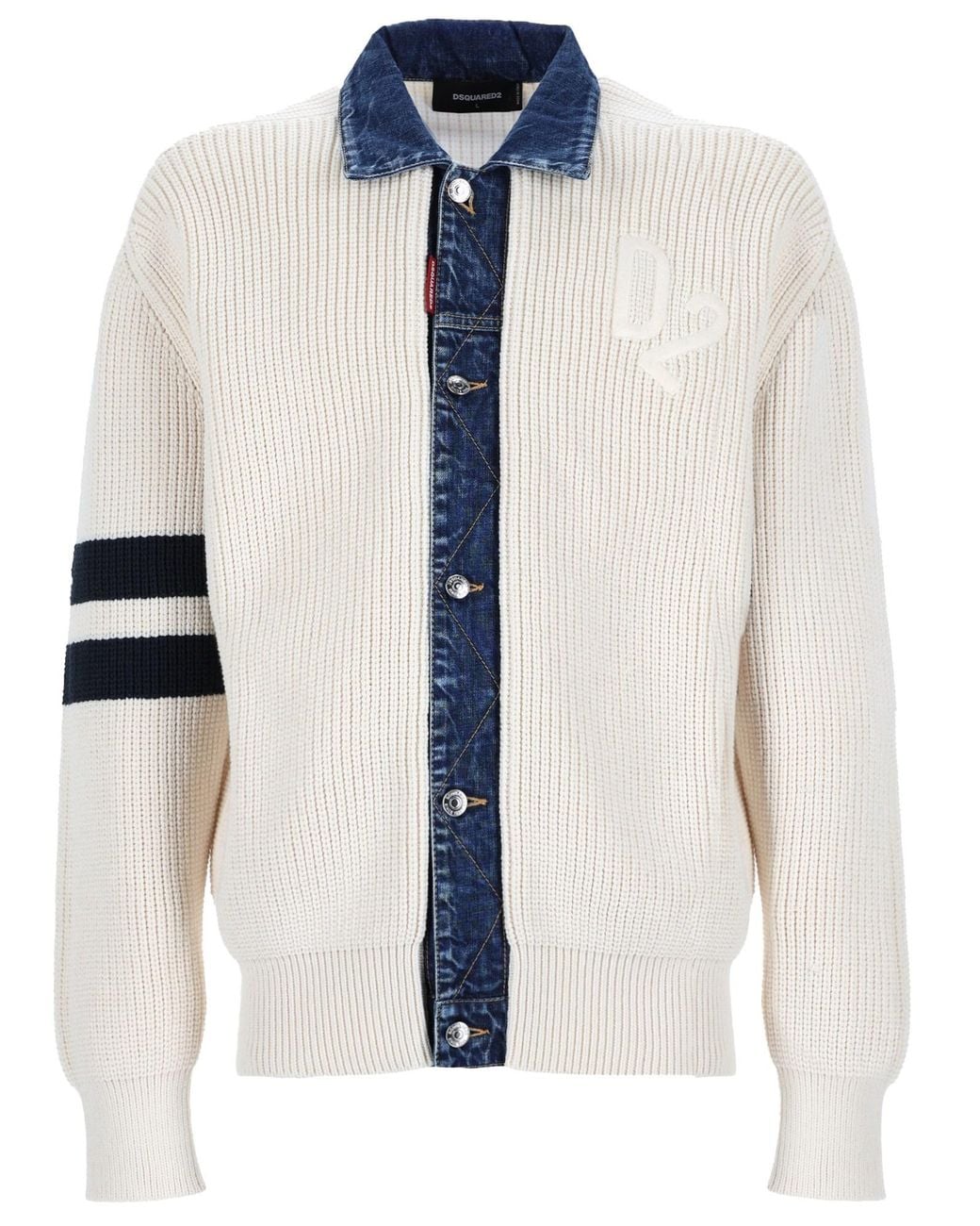 DSquared² White Cardigan With Logo for men