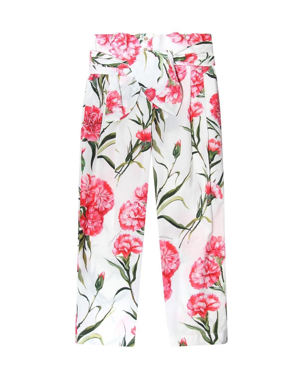 Dolce & Gabbana White Dolce & Gabbana Carnation Pants