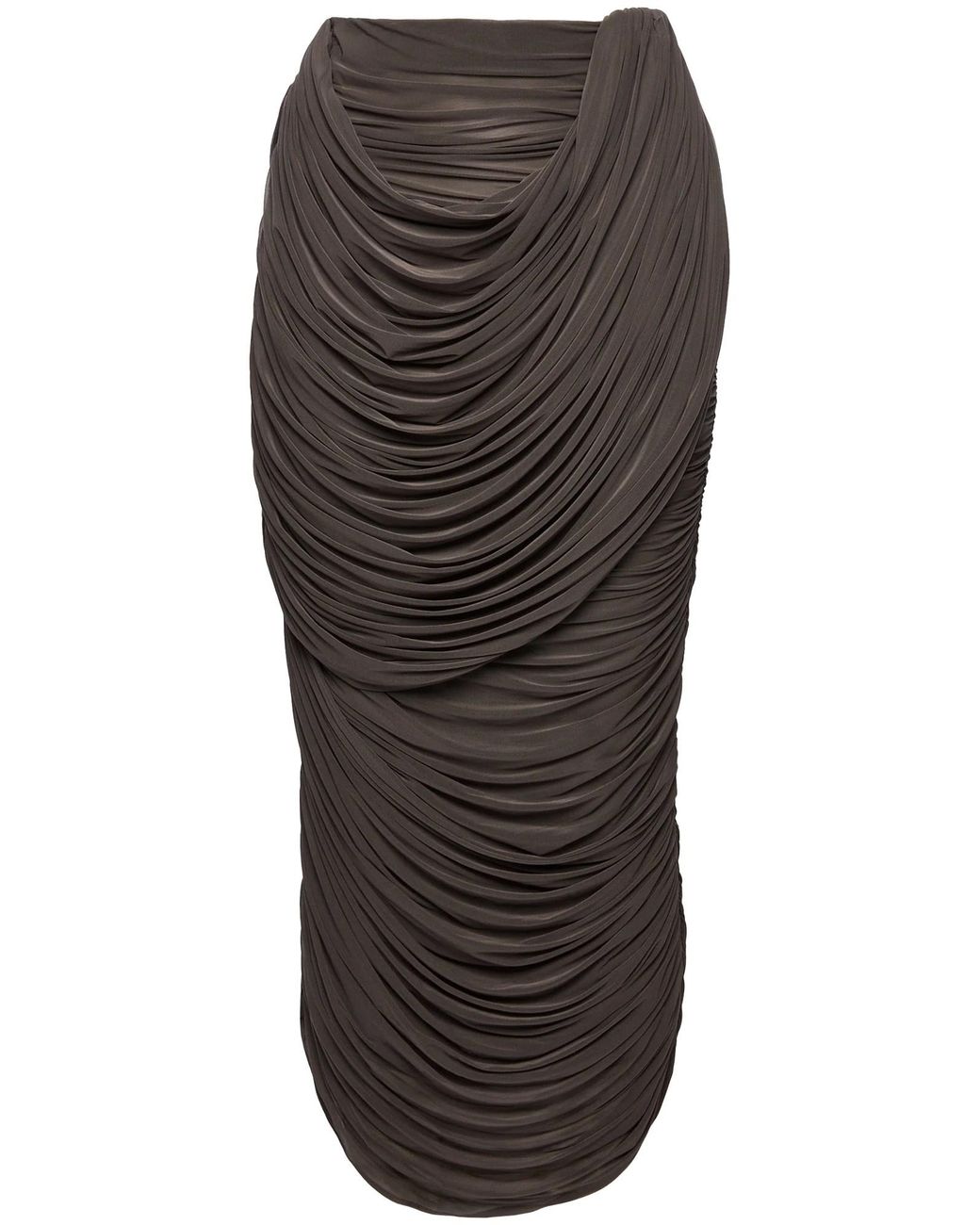 Magda Butrym Gray Cupro Midi Skirt