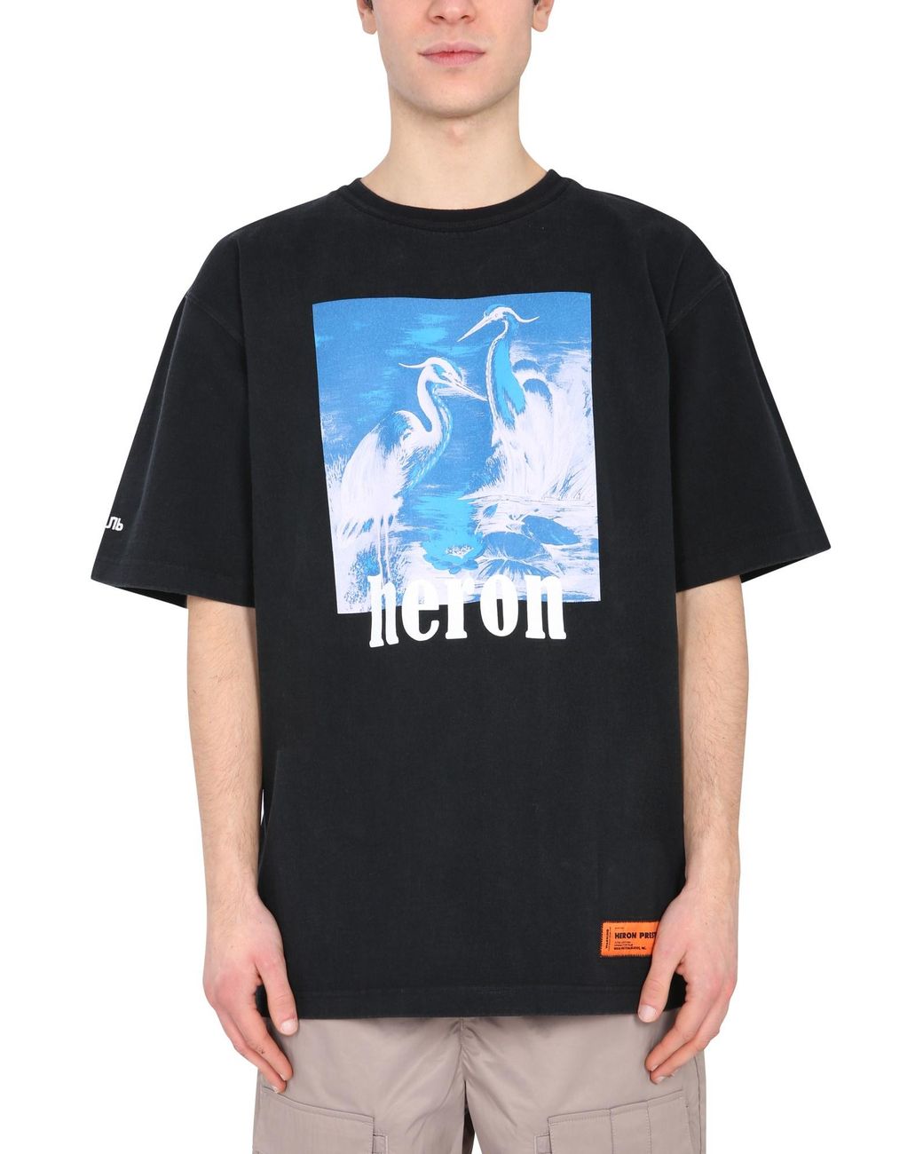 Heron Preston Crew Neck Cotton T-shirt With Graphic Print in Black for ...