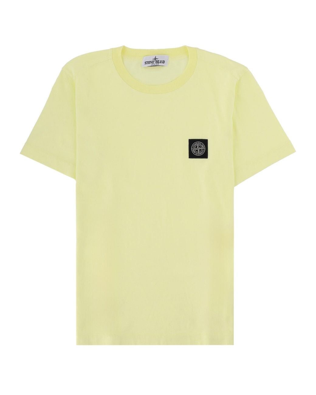 Stone Island Yellow T-Shirt Con Patch Con Logo Compass