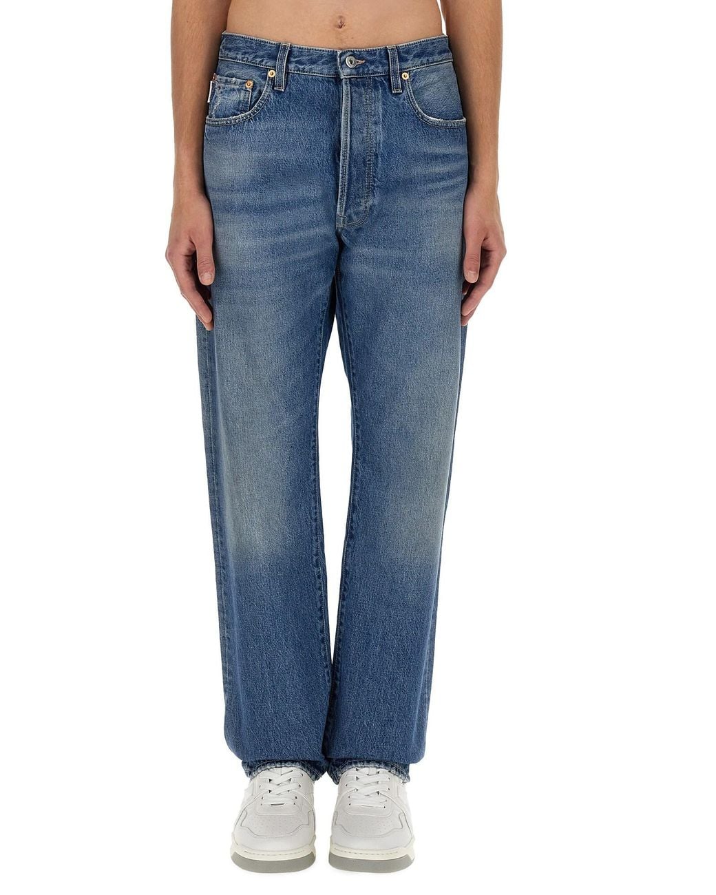 Valentino Blue Jeans With Logo Detail for men