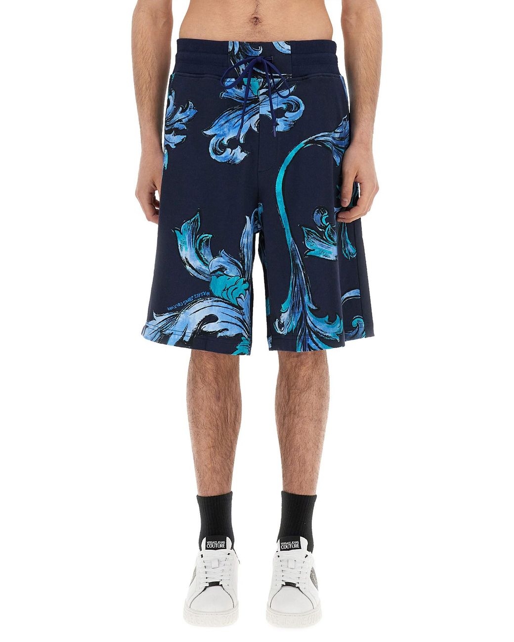 Versace Jeans Couture Blue Sports Shorts Outline Baroque for men