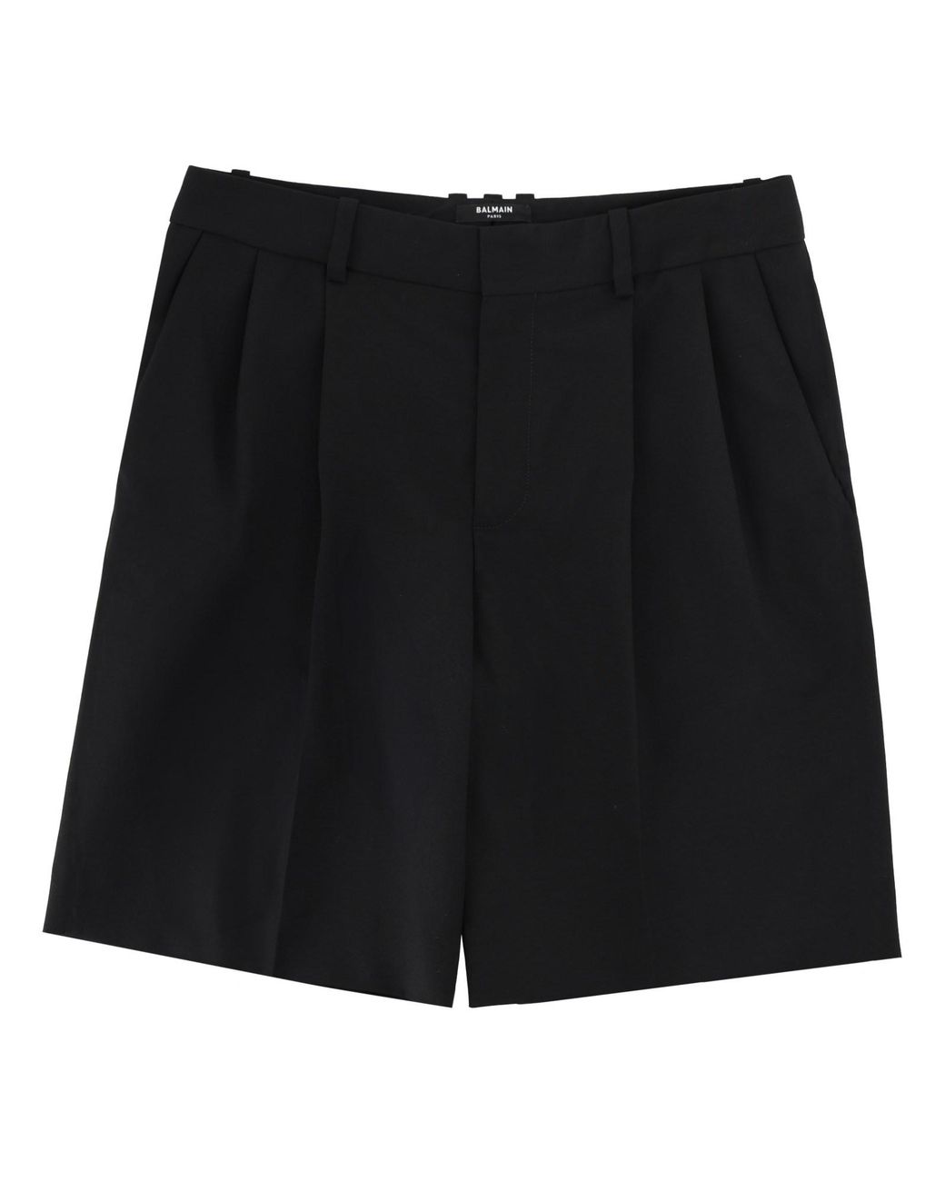 Balmain Black Solid Shorts for men