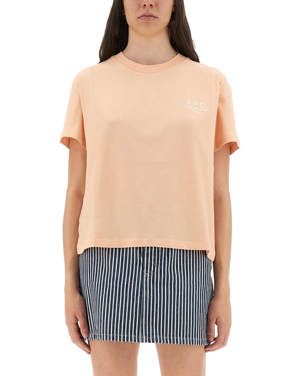 A.P.C. Blue Logo Crew Neck T-Shirt