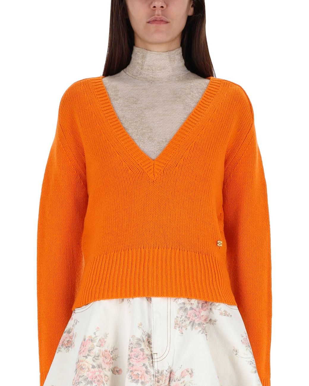 Ganni Orange Cashmere Sweater