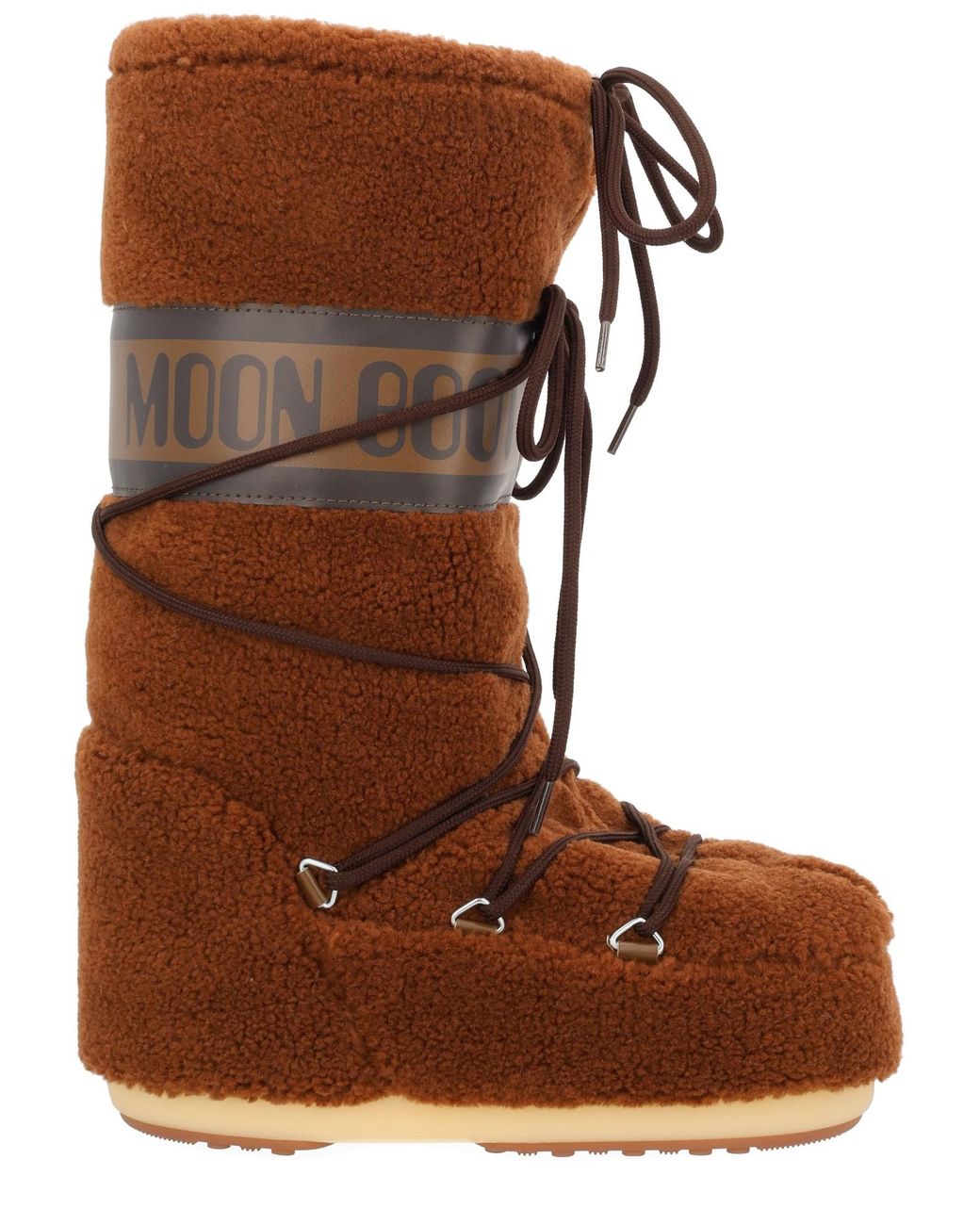 Moon Boot Brown "Icon" Boot With Logo