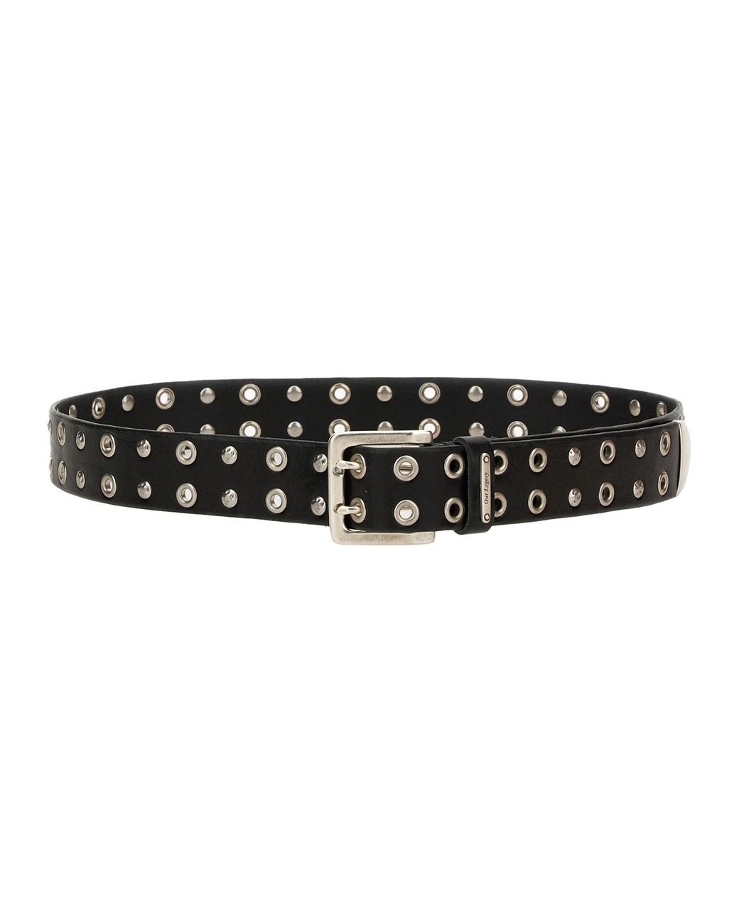 Our Legacy Studded Double Tongue Belt in Black for Men | Lyst