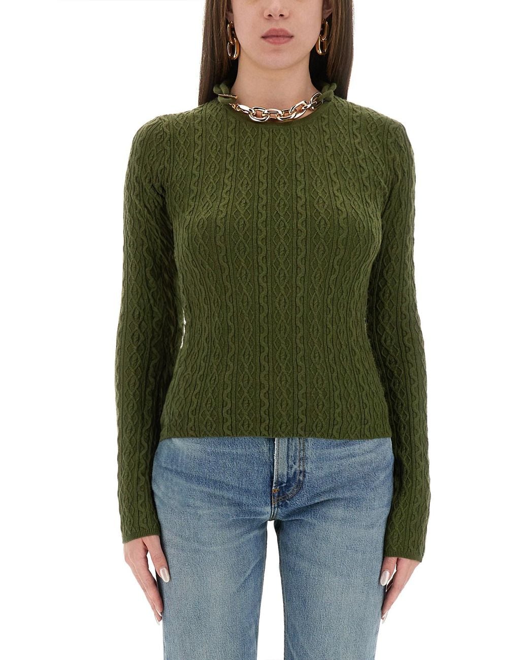 Rabanne Green Wool Jersey