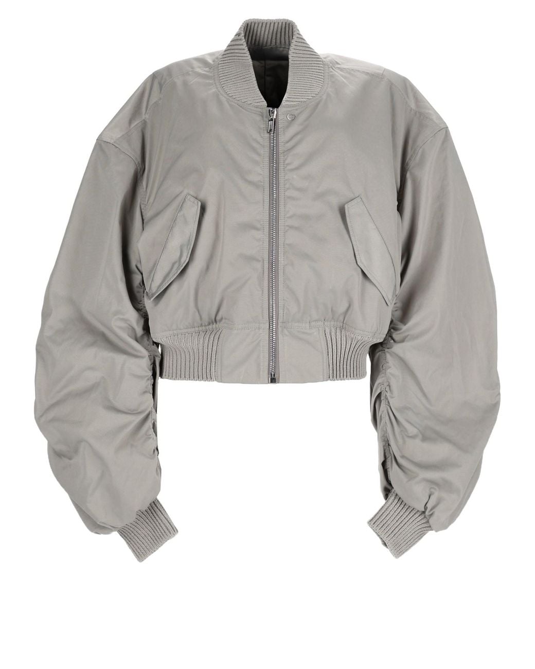Rick Owens Gray Bomber "Secchia Cropped Flight"