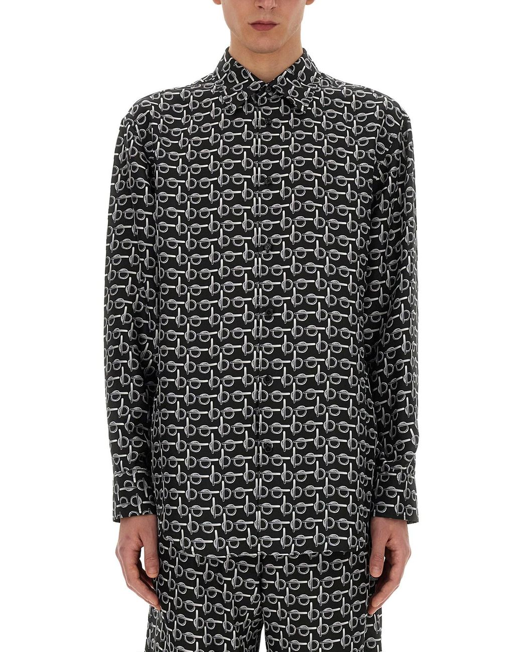 Camicia "B" di Burberry in Black da Uomo