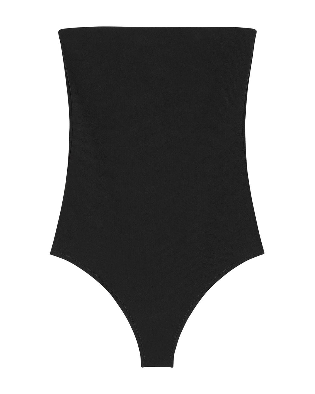 Courreges Black Solid Strapless Top