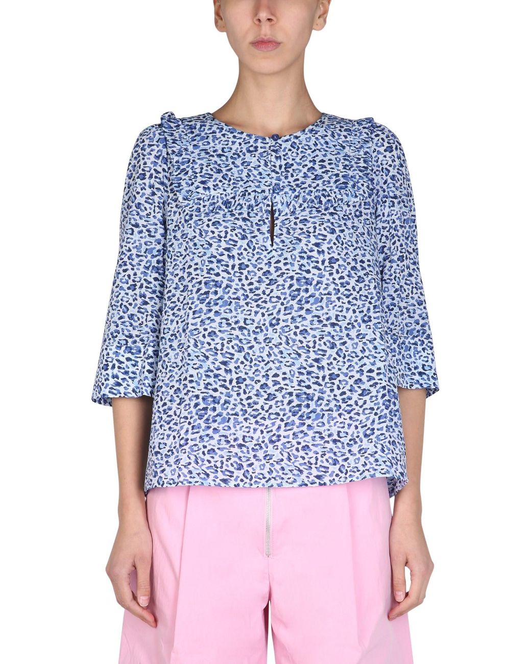 Baum und Pferdgarten Blue Maple Organic Cotton Multicolor Animal Print Blouse
