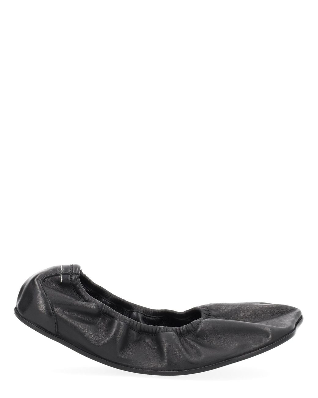 MM6 by Maison Margiela Black Leather Ballerina