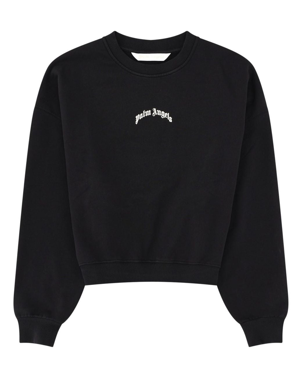 Palm Angels Black Felpa Crop Con Logo