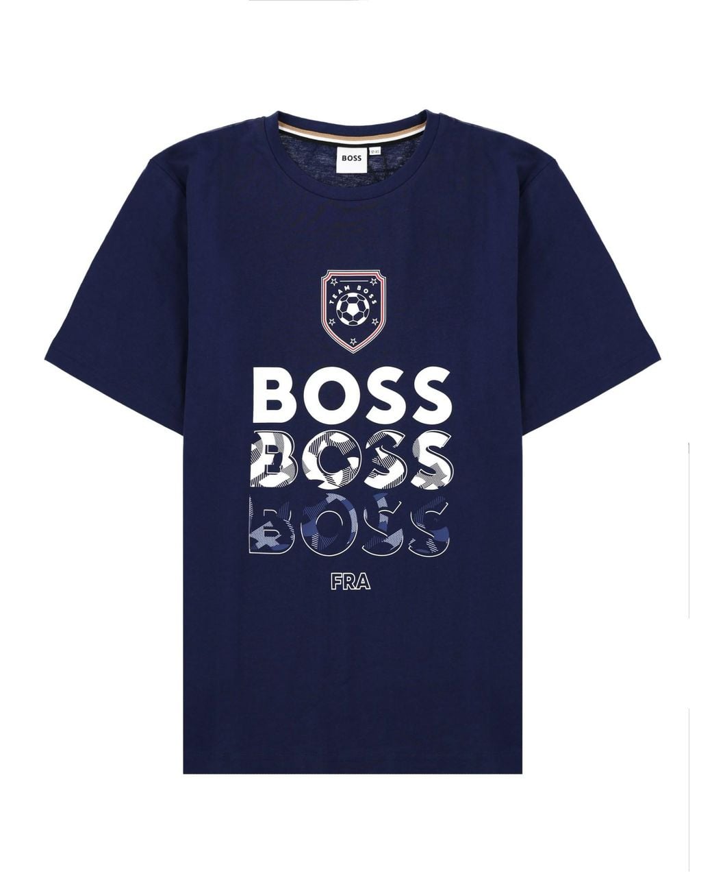 Boss Blue T-Shirt Con Grafica Football