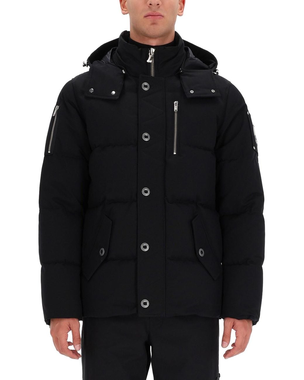 Moose Knuckles Black Quilted Puffer Jacket for men