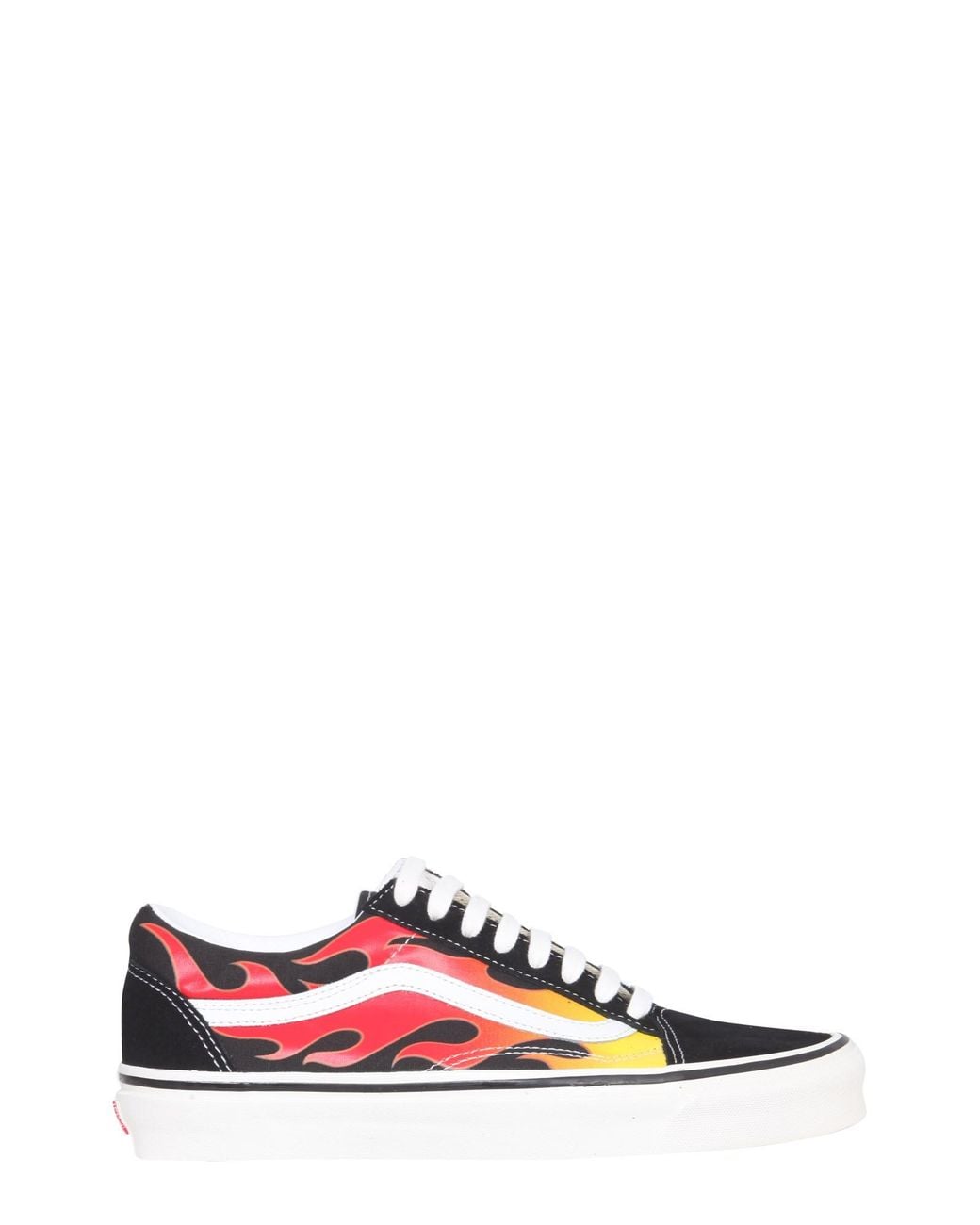Vans White Old Skool Sneaker Rubber Sole With Print Trainers