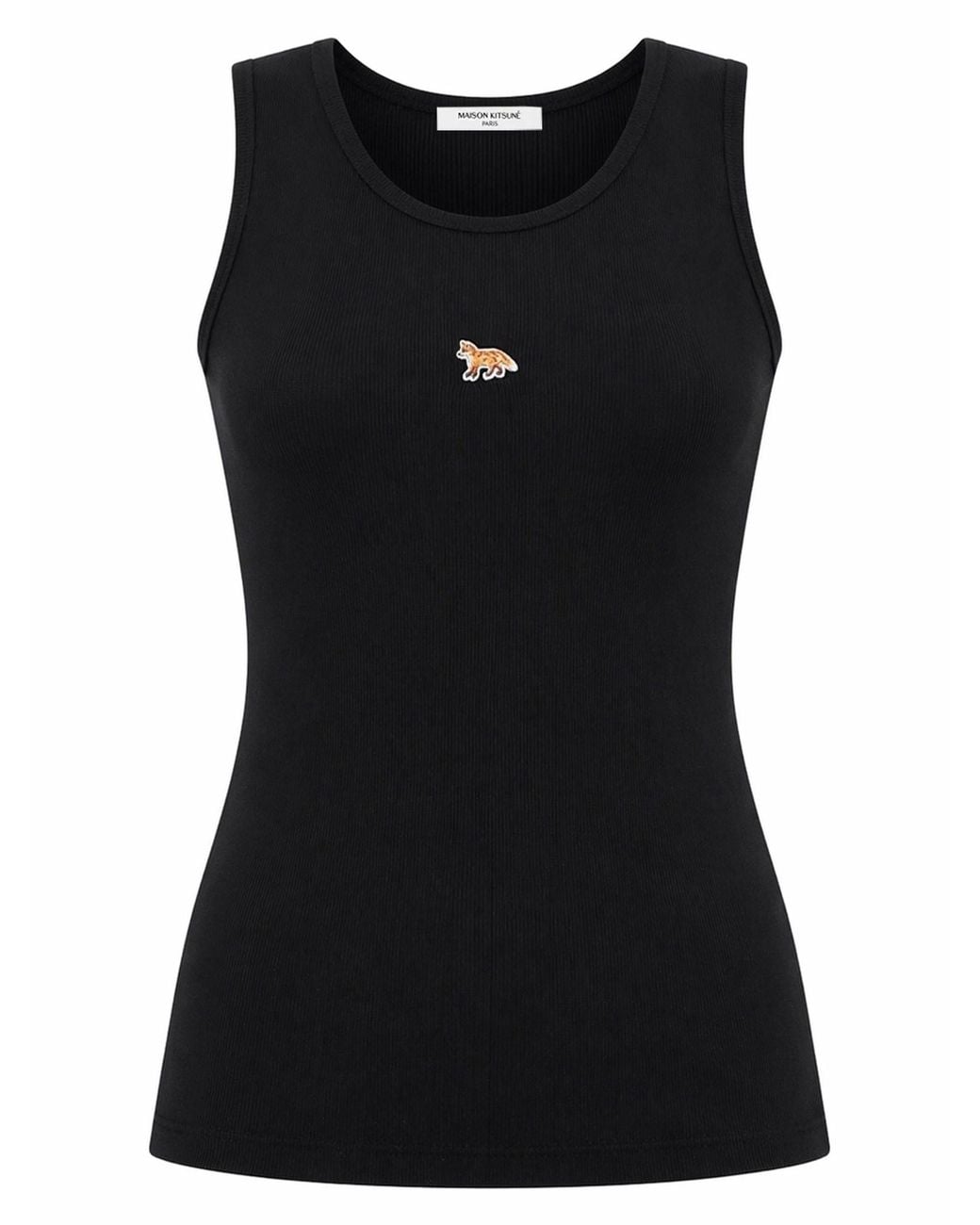 Maison Kitsuné Black Top Baby Fox Cotton Organic Tops