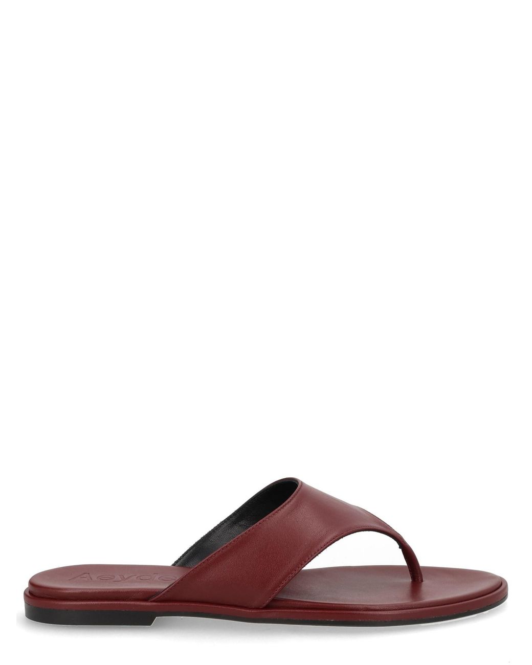 Aeyde Brown Bordeaux Nappa Leather Cross Breed Lamb Leather Flats