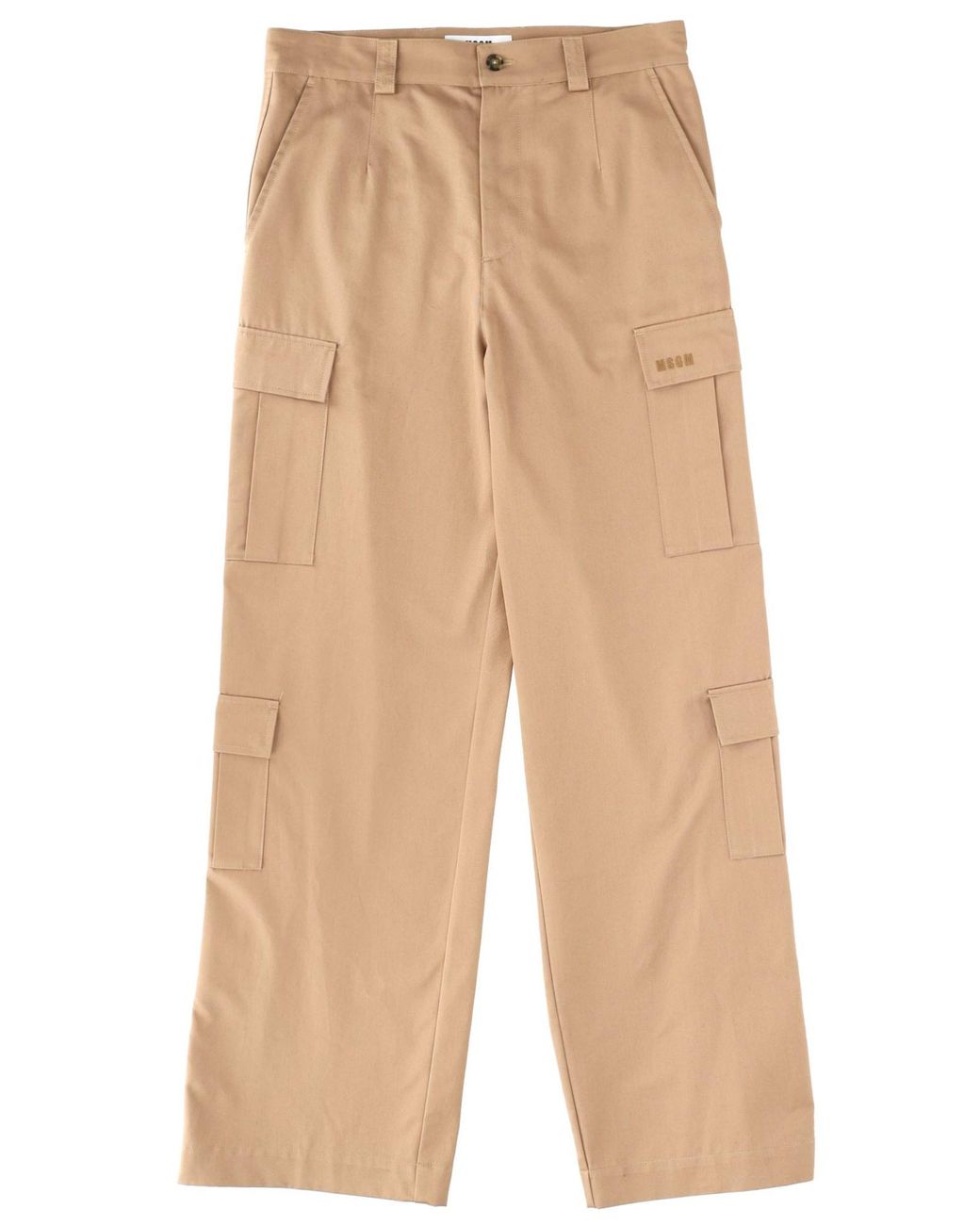 MSGM Natural Relaxed Cargo Pants for men
