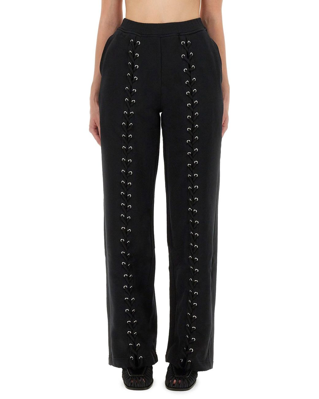 ROTATE BIRGER CHRISTENSEN Black Sports Pants With Laces