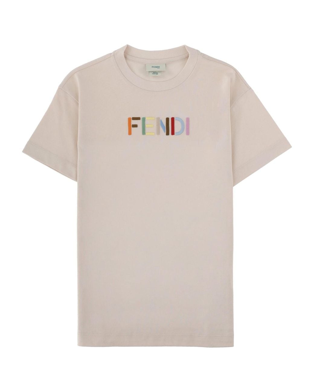 Fendi White T-Shirt Con Logo