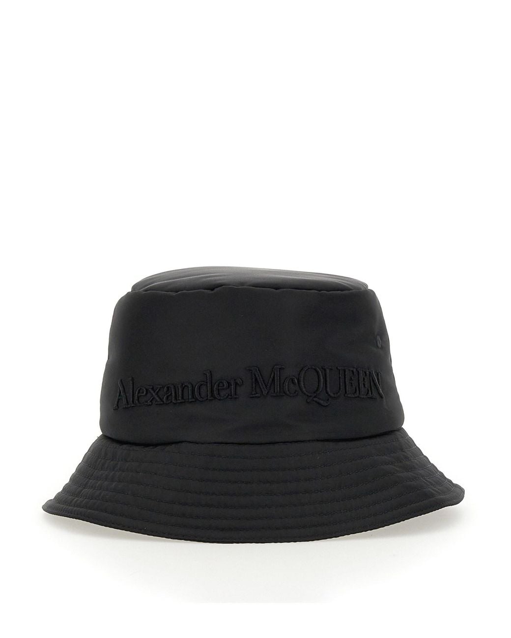McQueen Black Bucket Hat With Embroidered Logo