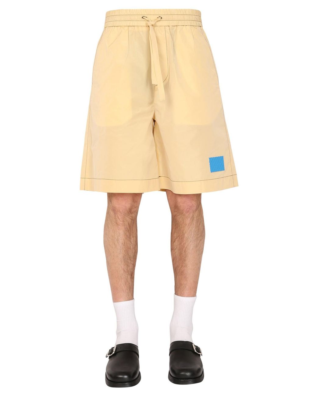 SHORTS CON PATCH E ELASTICO IN VITA di Sunnei in Yellow