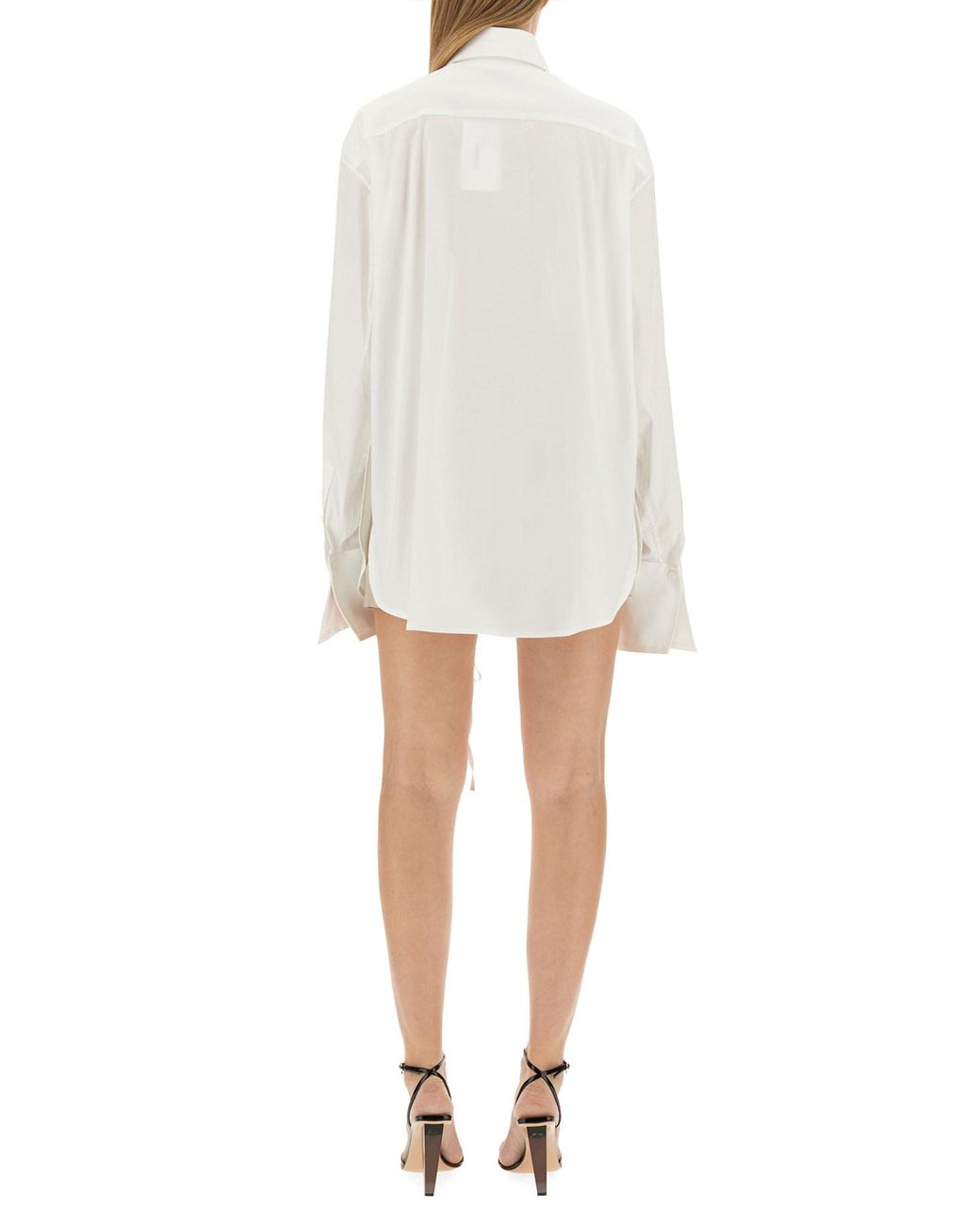 Drawstring Shirt-Donna di Peter Do in White