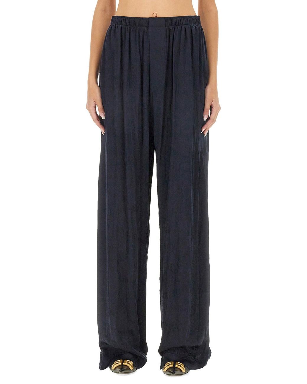 Balenciaga Blue Oversized Silk Pyjama Pants