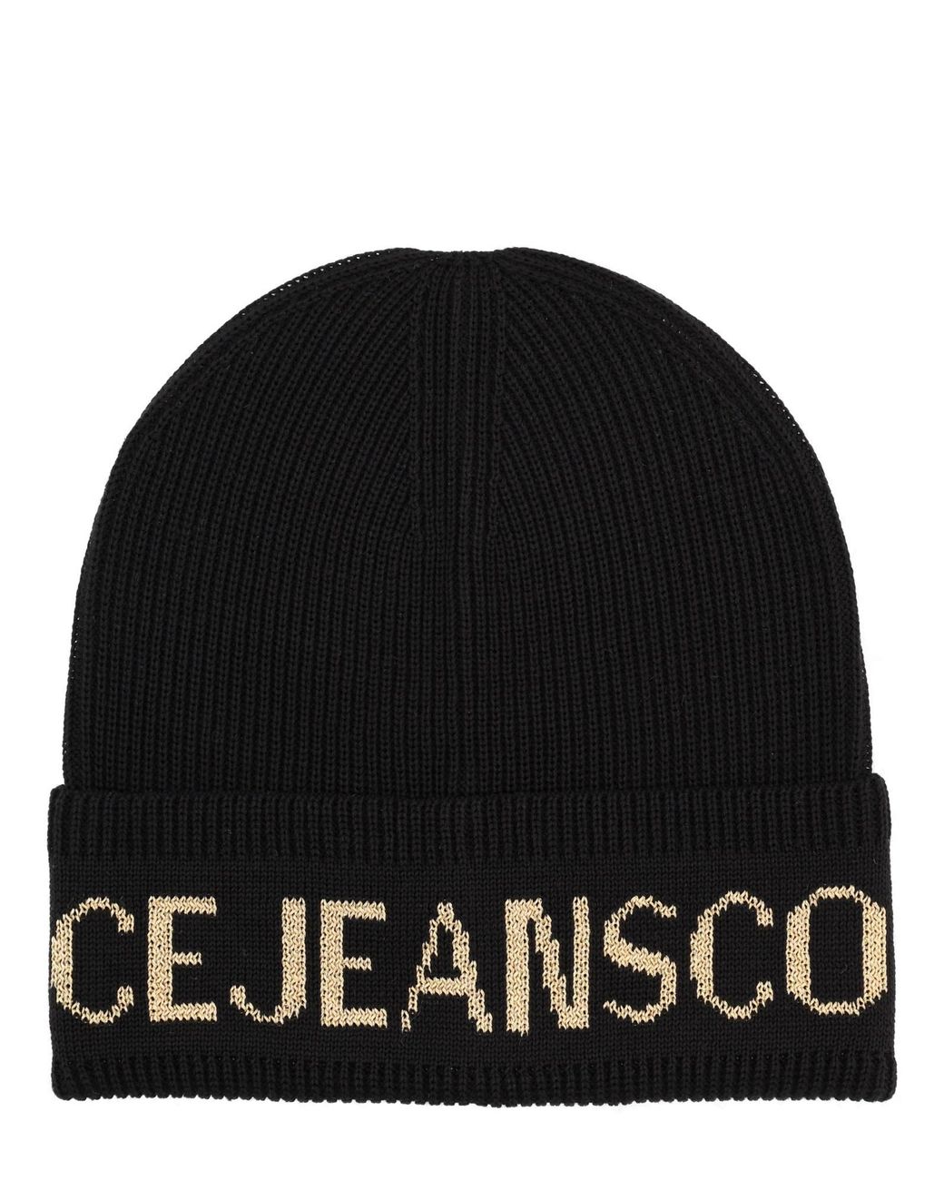Versace Jeans Couture Black Wool And Acrylic Beanie for men