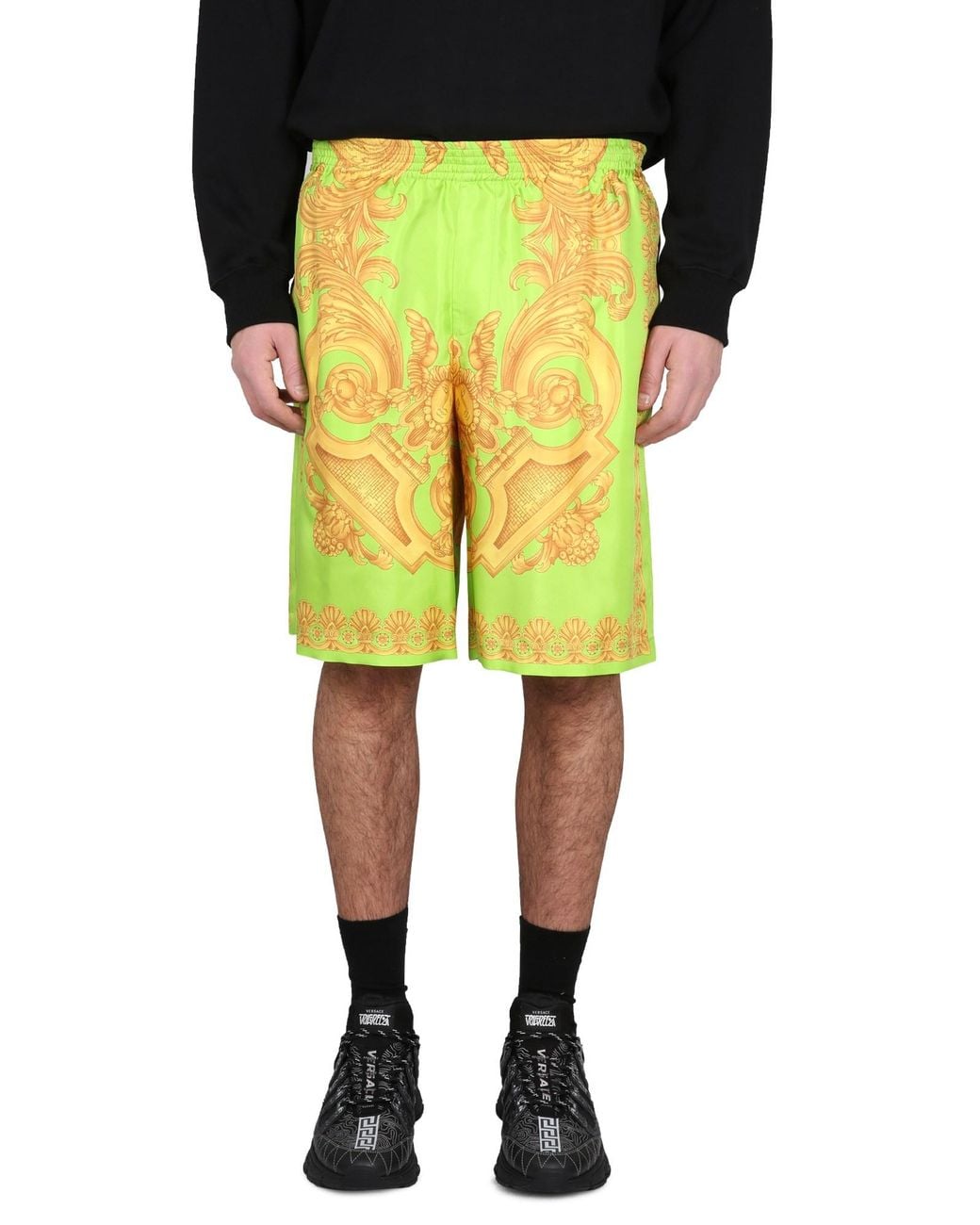 Versace Yellow Baroque Shorts 660 for men